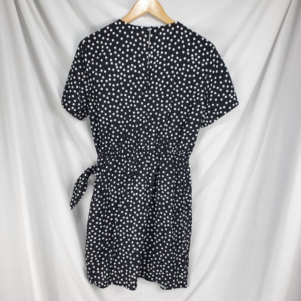 Paris Atelier & Other Stories Women's Black Mini Dress Polka Dot Size 8 (C-7) - Picture 3 of 16